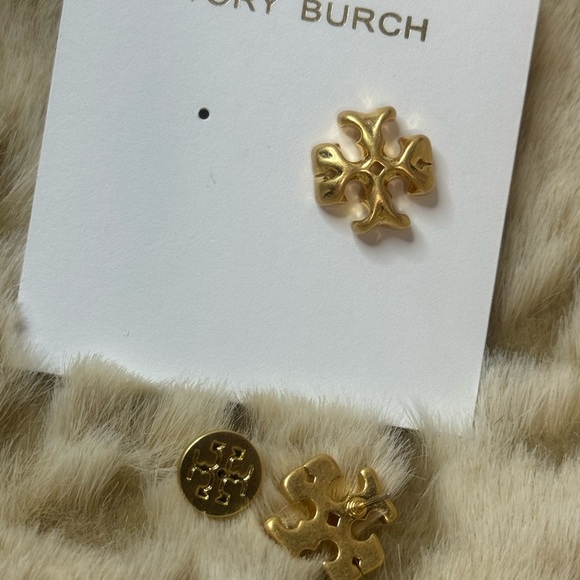 Tory Burch Gold Emblem Earrings - Picture 5 of 5